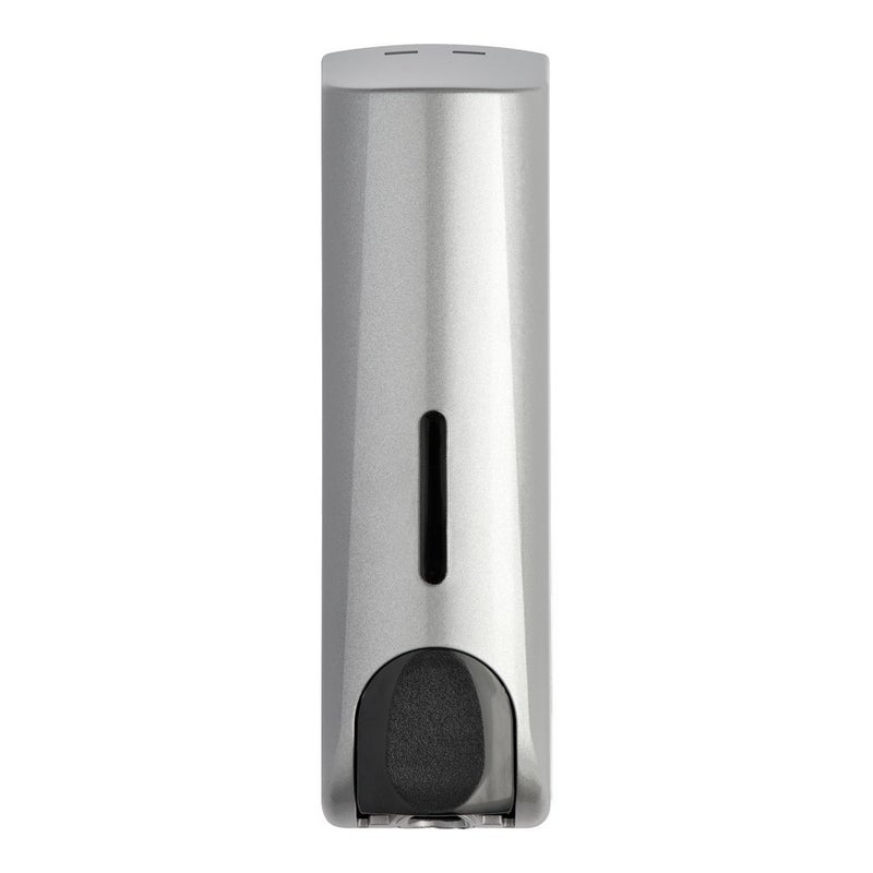 EZPULL Single Wall Mounted Shampoo Soap Shower Dispensers with 1x350ml Refillable Bottles, Silver - Image 1